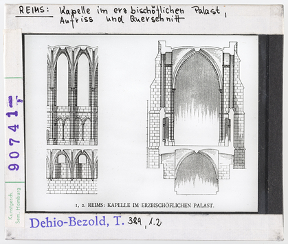 Vorschaubild Reims, Erzbischöfliche Kapelle, Aufriss und Querschnitt 
